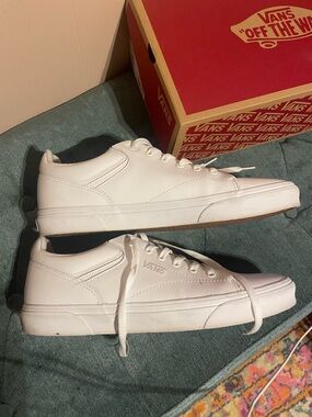 Vans White Low-Top Leather Sneakers